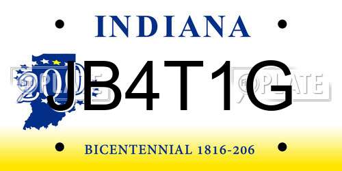 JB4T1G Indiana License Plate