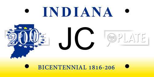 JC Indiana License Plate