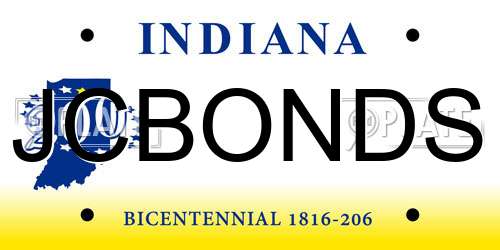 JCBONDS Indiana License Plate