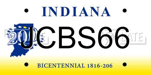 JCBS66 Indiana License Plate