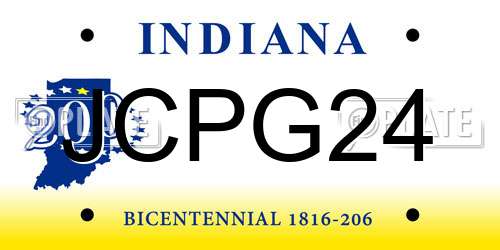 JCPG24 Indiana License Plate