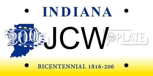 JCW Indiana License Plate