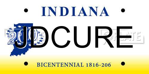 JDCURE Indiana License Plate