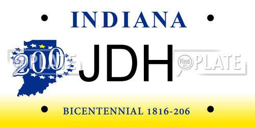 JDH Indiana License Plate