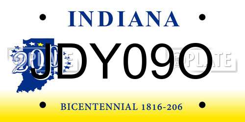JDY09O Indiana License Plate