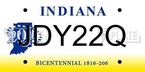 JDY22Q Indiana License Plate