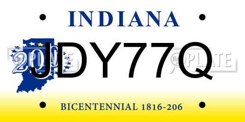 JDY77Q Indiana License Plate