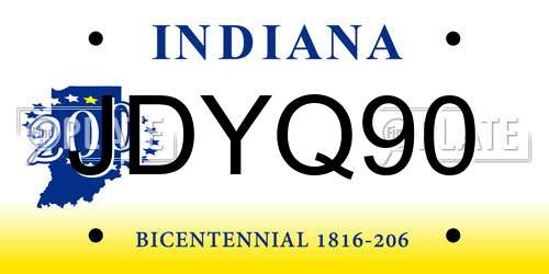 JDYQ90 Indiana License Plate