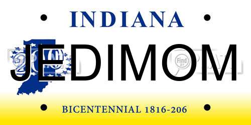 JEDIMOM Indiana License Plate