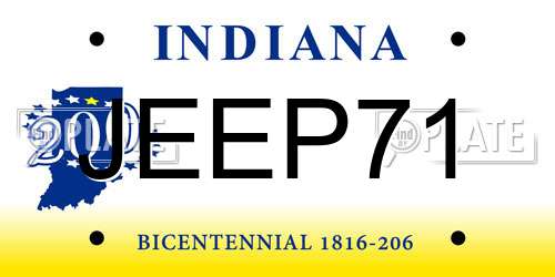 JEEP71 Indiana License Plate