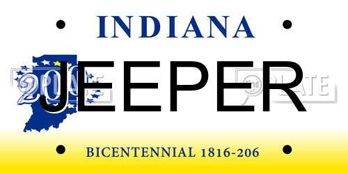 JEEPER Indiana License Plate