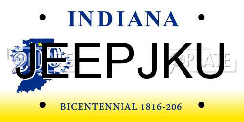JEEPJKU Indiana License Plate