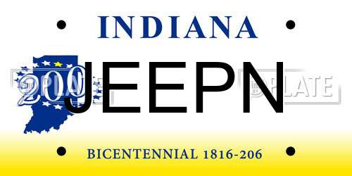 JEEPN Indiana License Plate