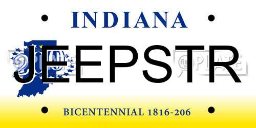 JEEPSTR Indiana License Plate