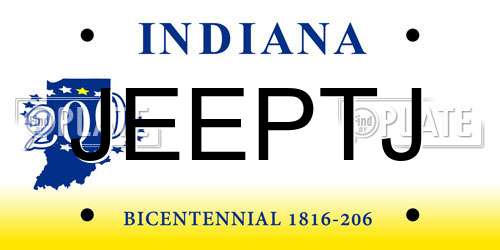 JEEPTJ Indiana License Plate