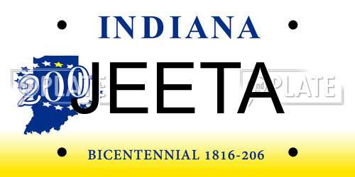 JEETA Indiana License Plate