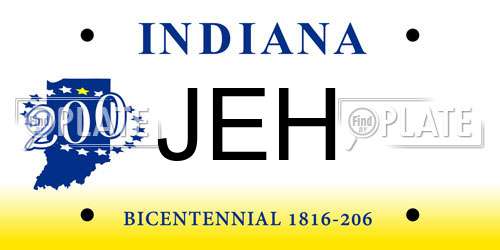 JEH Indiana License Plate