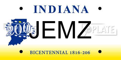 JEMZ Indiana License Plate