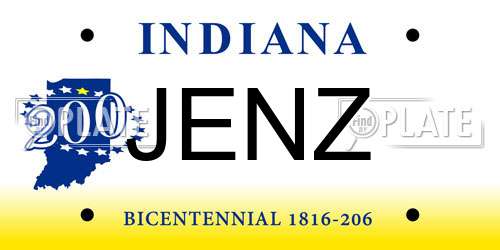 JENZ Indiana License Plate