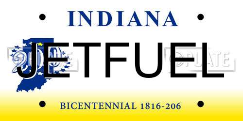 JETFUEL Indiana License Plate