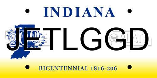 JETLGGD Indiana License Plate