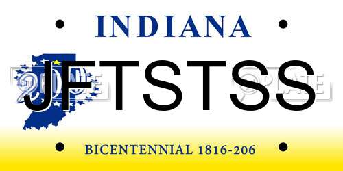 JFTSTSS Indiana License Plate