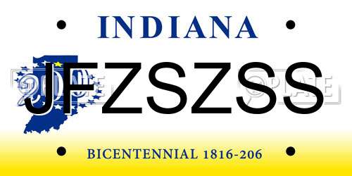 JFZSZSS Indiana License Plate