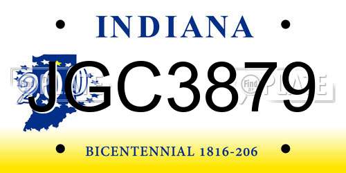 JGC3879 Indiana License Plate