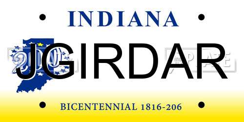 JGIRDAR Indiana License Plate