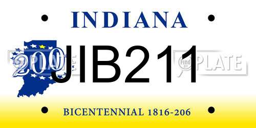 JIB211 Indiana License Plate