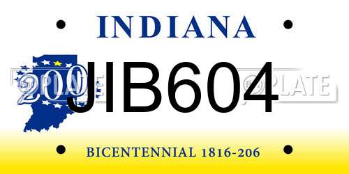 JIB604 Indiana License Plate