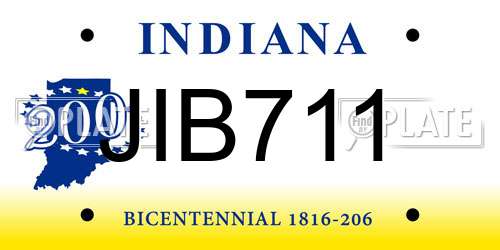 JIB711 Indiana License Plate
