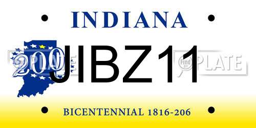 JIBZ11 Indiana License Plate