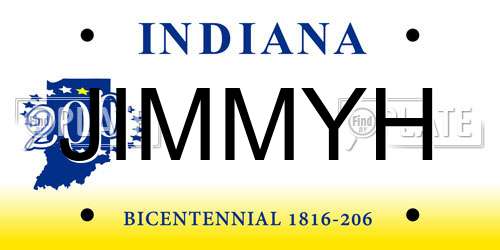 JIMMYH Indiana License Plate