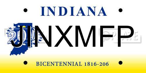 JINXMFP Indiana License Plate