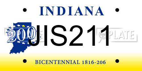 JIS211 Indiana License Plate