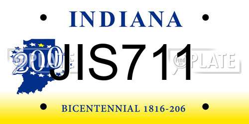 JIS711 Indiana License Plate