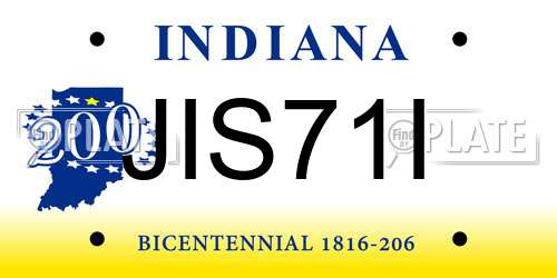 JIS71I Indiana License Plate