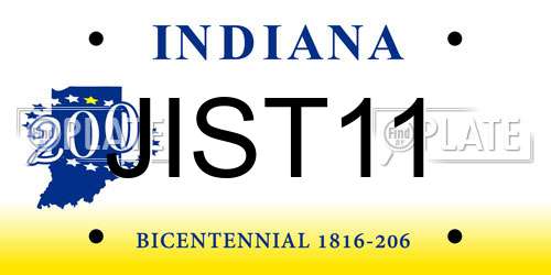 JIST11 Indiana License Plate