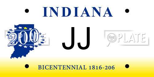 JJ Indiana License Plate