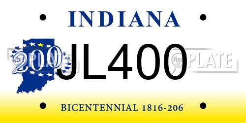 JL400 Indiana License Plate