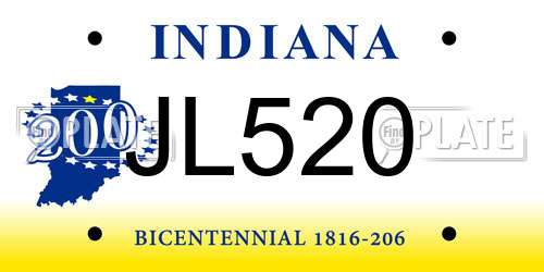 JL520 Indiana License Plate
