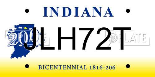 JLH72T Indiana License Plate
