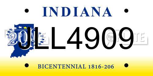 JLL4909 Indiana License Plate