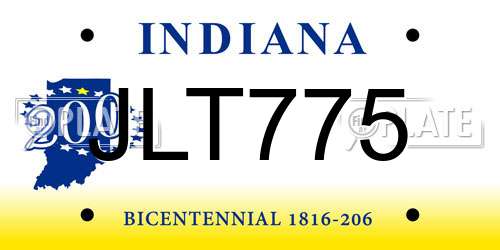 JLT775 Indiana License Plate