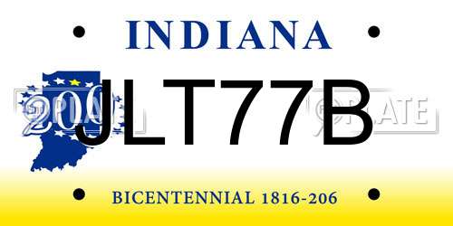 JLT77B Indiana License Plate