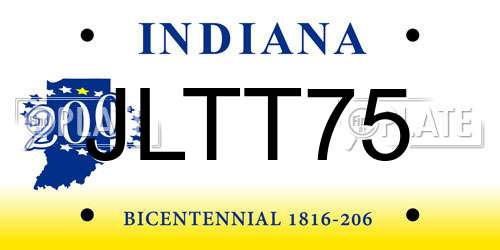 JLTT75 Indiana License Plate