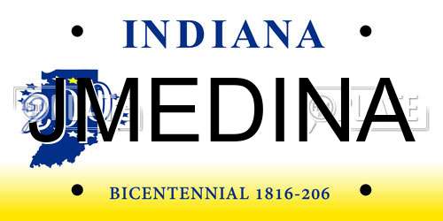 JMEDINA Indiana License Plate