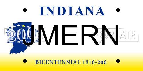JMERN Indiana License Plate