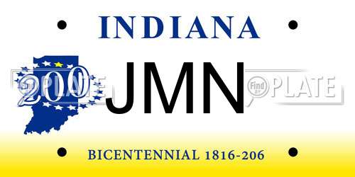 JMN Indiana License Plate